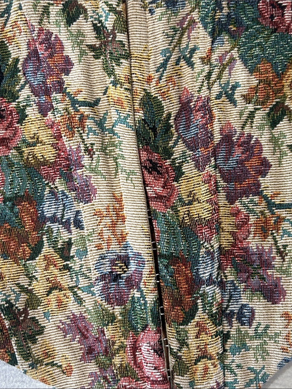 Tic Toc Floral Tapestry Corset Top with gold Ribbon Tie Sz S - Picture 2 of 7